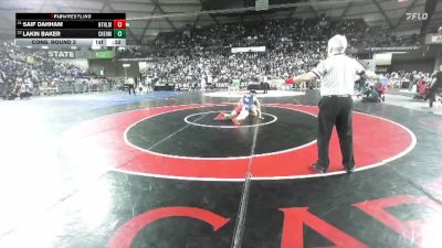 Boys 2A 215 lbs Cons. Round 2 - Lakin Baker, W. F. West vs Saif Dahham, Nathan Hale
