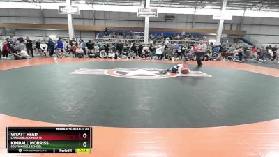 70 lbs Cons. Round 1 - Wyatt Reed, Challis Black Hearts vs Kimball Morriss, South Middle School