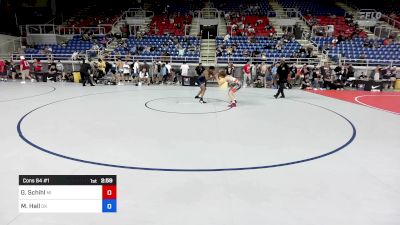 144 lbs Cons 64 #1 - Garret Schihl, MI vs Monty Hall, OK