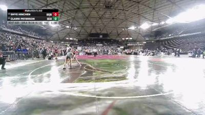 Girls 1B/2B/1A 125 Champ. Round 1 - Claire Peterson, Okanogan (Girls) vs Shye Hinchen, Hoquiam (Girls)