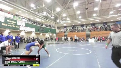 120 lbs Champ. Round 3 - Diego Zagal-Flores, Helix vs Logan Barrera, Ramona