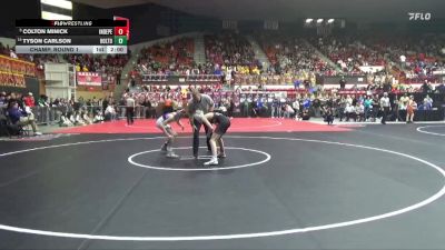 106 lbs Champ. Round 1 - Colton Minick, Independence Hs vs Tyson Carlson, Holton Hs