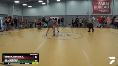 132 lbs Cons. Round 3 - Nathan Villasenor, Poquoson Athletic Association vs Benjamin Fox, River City Wrestling LLC