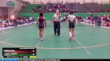 100 lbs Quarterfinals (8 Team) - Gabby Carnes, Carrollton vs Aneri Patel, Woodward Academy