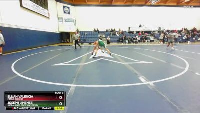 125 lbs Champ. Round 1 - Elijah Valencia, Menlo College vs Joseph Jimenez, Sacramento State University