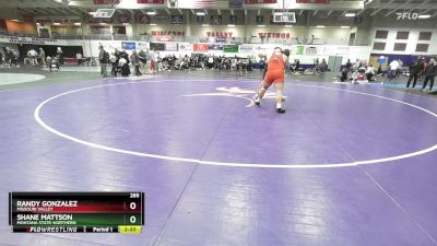 285 lbs Quarterfinal - Randy Gonzalez, Missouri Valley vs Shane Mattson, Montana State-Northern