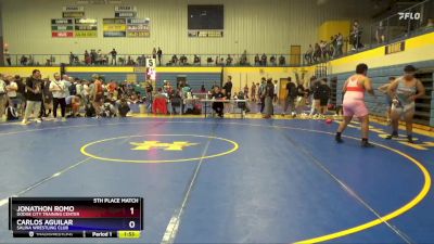 285 lbs 5th Place Match - Jonathon Romo, Dodge City Training Center vs Carlos Aguilar, Salina Wrestling Club