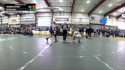 190 lbs 1st Place Match - Gabrian Myers, Lake Mead Christian Academy vs Jacob Hall, White Pine