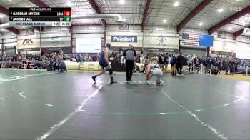 190 lbs 1st Place Match - Gabrian Myers, Lake Mead Christian Academy vs Jacob Hall, White Pine