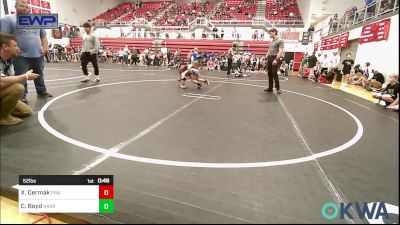 52 lbs Semifinal - Xander Cermak, Perry Wrestling Academy vs Caleb Boyd, Harrah Little League Wrestling