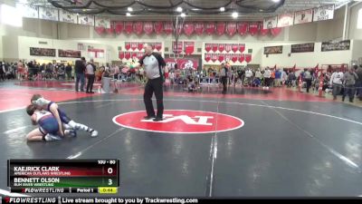 80 lbs Quarterfinal - Kaejrick Clark, American Outlaws Wrestling vs Bennett Olson, Rum River Wrestling