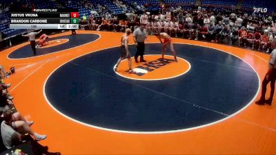 138 lbs Quarterfinals (8 Team) - Brandon Carbone, Crystal Lake (Central) vs Justus Vrona, Mahomet (M.-Seymour)