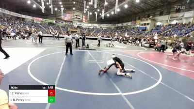 90 lbs Round Of 16 - Zachary Parks, Carson Middle School vs Byron Percy, Windsor