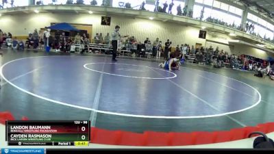 98 lbs Cons. Round 5 - Cayden Rasmason, Rick Larsen Wrestling Club vs Landon Baumann, Roncalli Wrestling Foundation