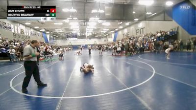 54 lbs Champ. Round 1 - Houston Reaveley, Timpanogos vs Liam Brown, Hook`Em W. C.