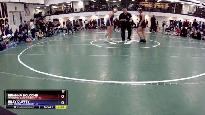 131 lbs Round 5 (16 Team) - Brianna Holcomb, Frostburg Sate University vs Riley Duffey, John Carroll University