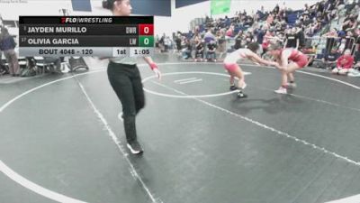 120 lbs Champ. Round 2 - Jayden Murillo, Deep Waters RTC vs Olivia Garcia, Lancers WC