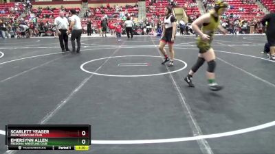 130 lbs Round 3 - Scarlett Yeager, Maize Wrestling Club vs Emersynn Allen, Fredonia Wrestling Club