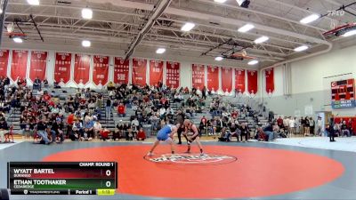 150 lbs Champ. Round 1 - Ethan Toothaker, Cedaredge vs Wyatt Bartel, Durango