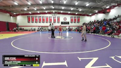 141 lbs Cons. Round 2 - Jebb Stone, Arizona Christian vs William Pitcher, Bakersfield College