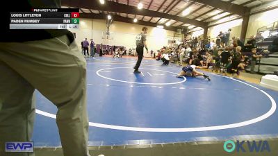 64-67 lbs Rr Rnd 3 - Louis Littleton, Collinsville Cardinal Youth Wrestling vs Paden Rumsey, Pawhuska Elks Takedown