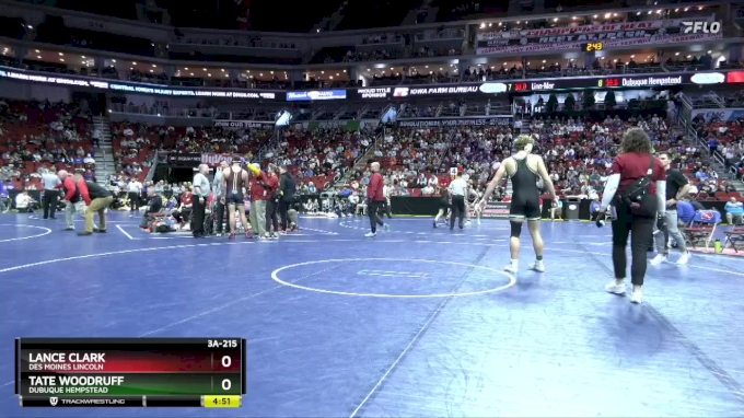 3A-215 lbs Cons. Round 2 - Tate Woodruff, Dubuque Hempstead vs Lance ...