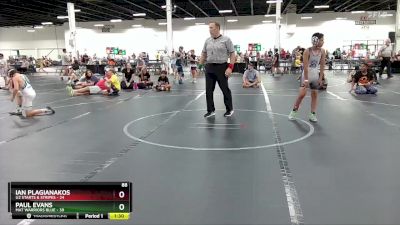 88 lbs Round 5 (6 Team) - Ian Plagianakos, U2 Starts & Stripes vs Paul Evans, Mat Warriors Blue