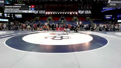 100 lbs Cons. Rd Of 32 - Brayden Harrison, OR vs Sebastian Clark, TX