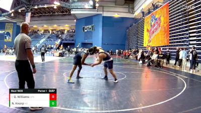 215 lbs Cons. Round 3 - Dantrell Williams, Union Pines vs Noah Knorp, Notre Dame