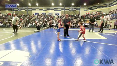 45 lbs Quarterfinal - Kasen Jones, Kingfisher YellowJackets vs Ella Weldon, Noble Takedown Club