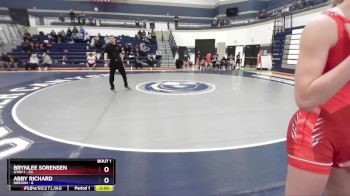 125 lbs Round 1 (4 Team) - Brynlee Sorensen, Utah 1 vs Abby Richard, Oregon