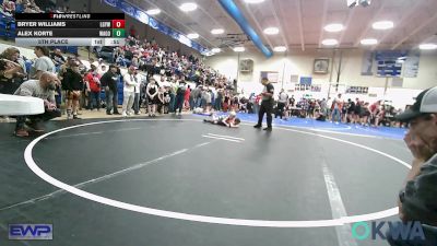 49 lbs 5th Place - Bryer Williams, Locust Grove Youth Wrestling vs Alex Korte, Wagoner Takedown Club