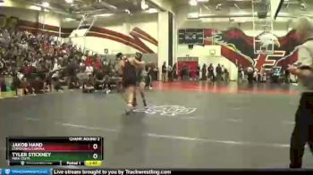 182 lbs Champ. Round 2 - Tyler Stickney, Mira Costa vs Jakob Hand, Centennial/Corona