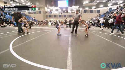 52 lbs Consi Of 8 #2 - Adan Reza, Watonga Youth Wrestling vs Logan Snyder, Hennessey Takedown Club