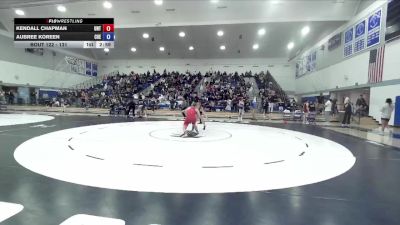 131 lbs Cons. Round 2 - Kendall Chapman, Unattached vs Aubree Koreen, Cuesta College