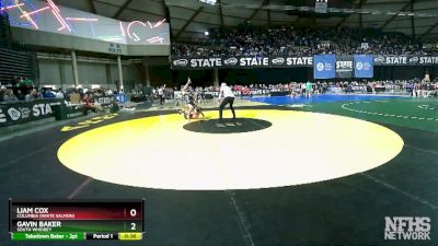 1A 165 lbs Cons. Round 2 - Gavin Baker, South Whidbey vs Liam Cox, Columbia (White Salmon)