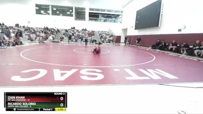 141 lbs Round 3 (3 Team) - Zain Khan, Mt. SAC (Maroon) vs Ricardo Solorio, Santa Ana College