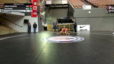 Cadet Boys Lower - 120 lbs Cons. Round 2 - Abhay Rajoura, Amador Valley High School Wrestling vs Ryu Davis, Merced High School Wrestling