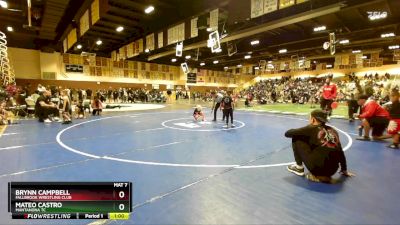 62 lbs Quarterfinal - Brynn Campbell, Fallbrook Wrestling Club vs Mateo Castro, Mantanona TC