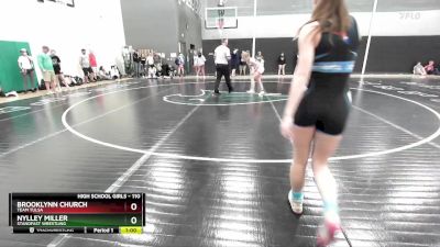 110 lbs Cons. Round 3 - Nylley Miller, Standfast Wrestling vs Brooklynn Church, Team Tulsa