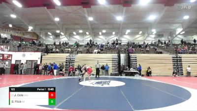 165 lbs Champ. Round 2 - Jacob Cole, Rossville High School vs Gabriel Flick, New Palestine