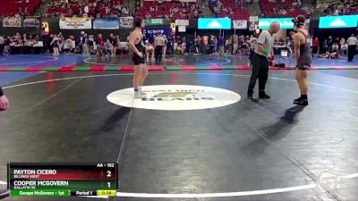 AA - 152 lbs Cons. Round 2 - Cooper McGovern, Gallatin HS vs Payton Cicero, Billings West