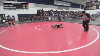 77 lbs Cons. Semi - Lukas Young, Hemet Youth Wrestling Club vs Joshua Woolley, Savage House Wrestling Club