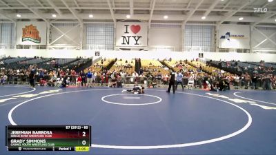 85 lbs Champ. Round 1 - Jeremiah Barbosa, Indian River Wrestling Club vs Grady Simmons, Carmel Youth Wrestling Club