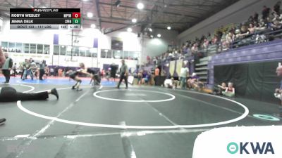 117 lbs Rr Rnd 3 - Robyn Wesley, Mannford Pirate Youth Wrestling vs Jenna Delk, Sperry Wrestling Club