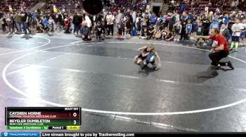 49 lbs Champ. Round 1 - Caydren Horne, Cheyenne Mountain Wrestling Club vs Beyeler Dumbleton, Bear Cave Wrestling Club