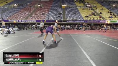 197 lbs Quarters & 1st Wb (16 Team) - Elijah Hynes, Missouri Valley vs Hunter James, Corban University