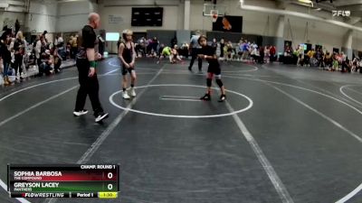 80 lbs Champ. Round 1 - Greyson Lacey, Panthers vs Sophia Barbosa, The Compound