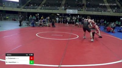 160 lbs Round Of 16 - Justin Coleman, New Castle vs Brayden Hamilton, Villas