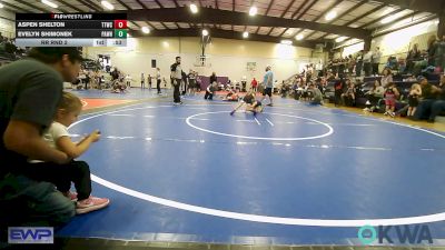 46-48 lbs Rr Rnd 2 - Aspen Shelton, Team Tulsa Wrestling Club vs Evelyn Shimonek, Pawhuska Elks Takedown